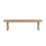 Tenby 2 Person Dining Bench Rustic Oak Front View