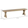 Tenby 4 Person Dining Bench Rustic Oak Dimensions