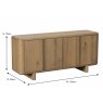 Tenby 4 Door Sideboard Rustic Oak Dimensions