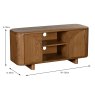 Austin 2 Door TV/Entertainment Unit White Oak Dimensions