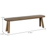 Austin 3 Person Dining Bench White Oak Dimensions