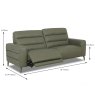 Angus Electric Reclining 2.5 Seater Sofa With USB Port Leather Cat 20 BX & NW Dimensions