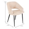 Charlotte Chair Fabric Natural Dimensions
