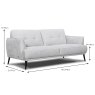 Lovell 3 Seater Sofa With 2 Seat Cushions Fabric 20 Belfast Silver Dimensions