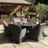 Royalcraft Paris 6 Person Rattan Outdoor Round Dining Table Set With Imperial Chairs 2