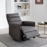 Texan Electric Reclining Swivel Rocker Faux Leather Grey Lifestyle Reclined