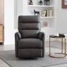 Texan Electric Reclining Swivel Rocker Faux Leather Grey Lifestyle Front