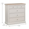 Harry 3 + 2 Drawer Chest of Drawers Cashmere & Oak Dimensions
