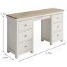 Harry 3 + 3 Drawer Dressing Table Cashmere & Oak Dimensions