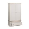 Harry 2 Door + 1 Drawer Wardrobe Cashmere & Oak Side Angle Open Drawer