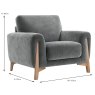 Kristina Armchair Fabric Category 30 Ansell Basalt Dimensions