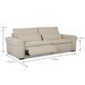 Valais Electric Reclining 3 Seater Sofa Fabric Dimensions