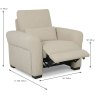 Valais Electric Reclining Armchair Fabric Dimensions