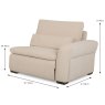 Valais Modular 1.5 Seater Arm RHF Fabric Dimensions