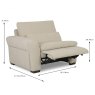 Valais Modular Electric Reclining 1.5 Seater Arm LHF Fabric Dimensions