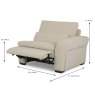 Valais Modular Electric Reclining 1.5 Seater Arm RHF Fabric Dimesnions
