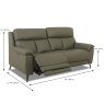 Caracu Electric Reclining 2.5 Seater Sofa With USB Port Leather Category 30 NP Dimensions