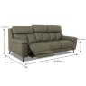 Caracu Electric Reclining 3.5 Seater Sofa With USB Port Leather Category 30 NP Dimensions