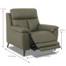 Caracu Electric Reclining Armchair With USB Port Leather Category 30 NP Dimensions