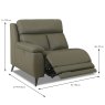 Caracu Modular 1.5 Seater Electric Recliner Arm LHF With USB Port Leather Category 30 NP Dimensions