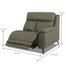 Caracu Modular 1.5 Seater Electric Recliner Arm RHF With USB Port Leather Category 30 NP Dimensions