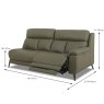 Caracu Modular 3 Seater Recliner Sofa Arm RHF With USB Port Leather Category 30 NP Dimensions