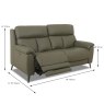 Caracu Electric Reclining 2 Seater Sofa With USB Port Leather Category 30 NP Dimensions