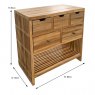 Bay 5 Drawer Console Table Teak Dimensions