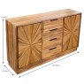 Rachel 2 Door + 4 Drawer Sideboard Ginger Teak Dimensions