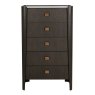 Rio 5 Drawer Tallboy Ebony Front View