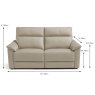 Odette 2 Seater Sofa Leather Category B Dimensions
