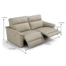 Odette 2.5 Seater Electric Reclining Sofa With 2 Recliners Leather Category B Dimensions