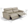 Odette 3 Seater Electric Reclining Sofa With 2 Recliners Leather Category B Dimesnions