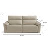Odette 3 Seater Sofa Leather Category B Dimensions
