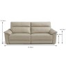 Odette 3.5 Seater Sofa Leather Category B Dimensions