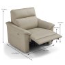 Odette Electric Reclining Armchair Leather Category B Dimensions
