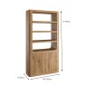 Manly 2 Door Bookcase Cashew Dimensions