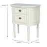 Lyon 2 Drawer Side/Lamp Table Lime White Dimensions