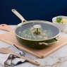 Stellar Cast Light 28cm Saute Pan Olive Lifestyle Lid On
