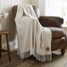 The Lyndon Company Arcadia Jacquard Throw 130cm x170cm Doeskin Lifestyle on Chair