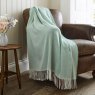 The Lyndon Company Arcadia Jacquard Throw 130cm x 170cm Sage Lifestyle on Chair
