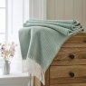 The Lyndon Company Arcadia Jacquard Throw 130cm x 170cm Sage Lifestyle Folded