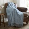 The Lyndon Company Arthington Jacquard Throw 130cm x 180cm Denim Lifestyle on Chair
