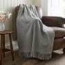 The Lyndon Company Arthington Jacquard Throw 130cm x180cm Grey Lifestyle on Chair