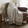 The Lyndon Company Arthington Jacquard Throw 130cm x 180cm Natural Lifestyle On Chair