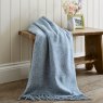 The Lyndon Company Arthington Jacquard Throw 130cm x 180cm Denim Lifestyle on Bench