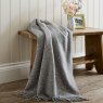 The Lyndon Company Arthington Jacquard Throw 130cm x180cm Grey Lifestyle on Bench