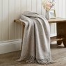 The Lyndon Company Arthington Jacquard Throw 130cm x 180cm Natural Lifestyle on Bench