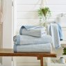 DEYONGS Willow Weave Stripe Bath Sheet Blue Lifestyle