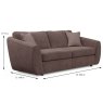 Bossano 3 Seater Sofa Fabric A Dimensions